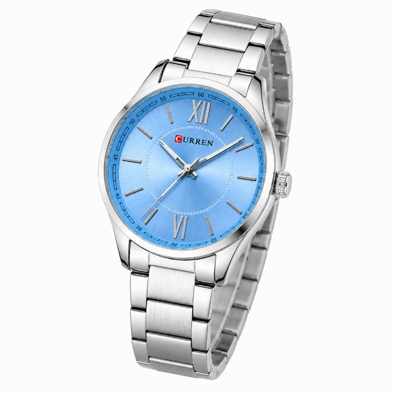 Montre Homme CURREN – Cadran Bleu, Bracelet Acier Argenté