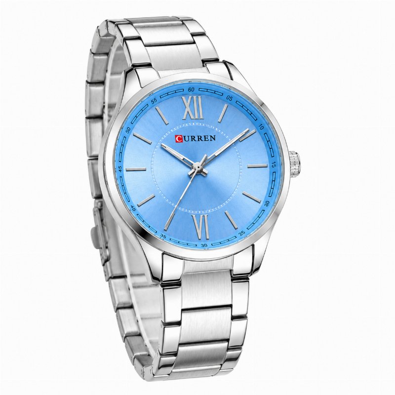 Montre Homme CURREN – Cadran Bleu, Bracelet Acier Argenté