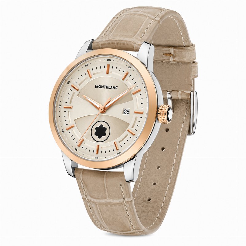 Montre Homme Montblanc – Cadran Ivoire, Bracelet Beige