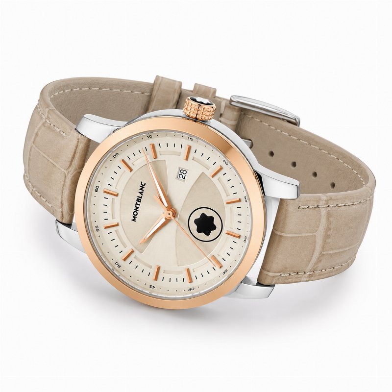 Montre Homme Montblanc – Cadran Ivoire, Bracelet Beige