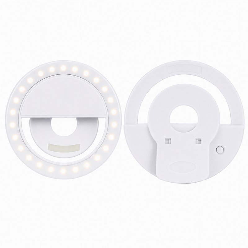 Mini Ring Light LED Rechargeable pour Smartphone – Blanc