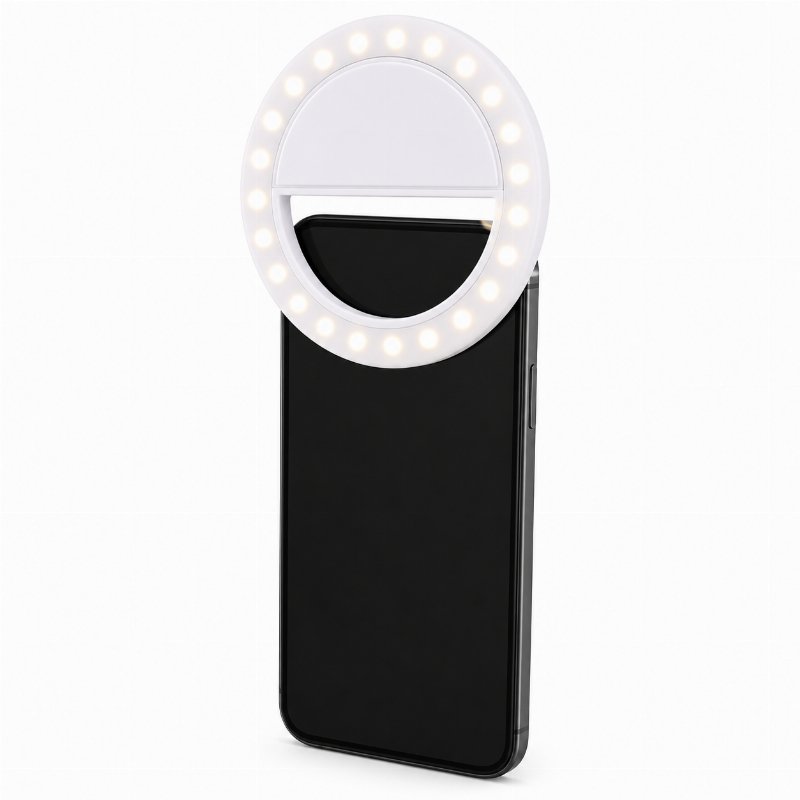 Mini Ring Light LED Rechargeable pour Smartphone – Blanc