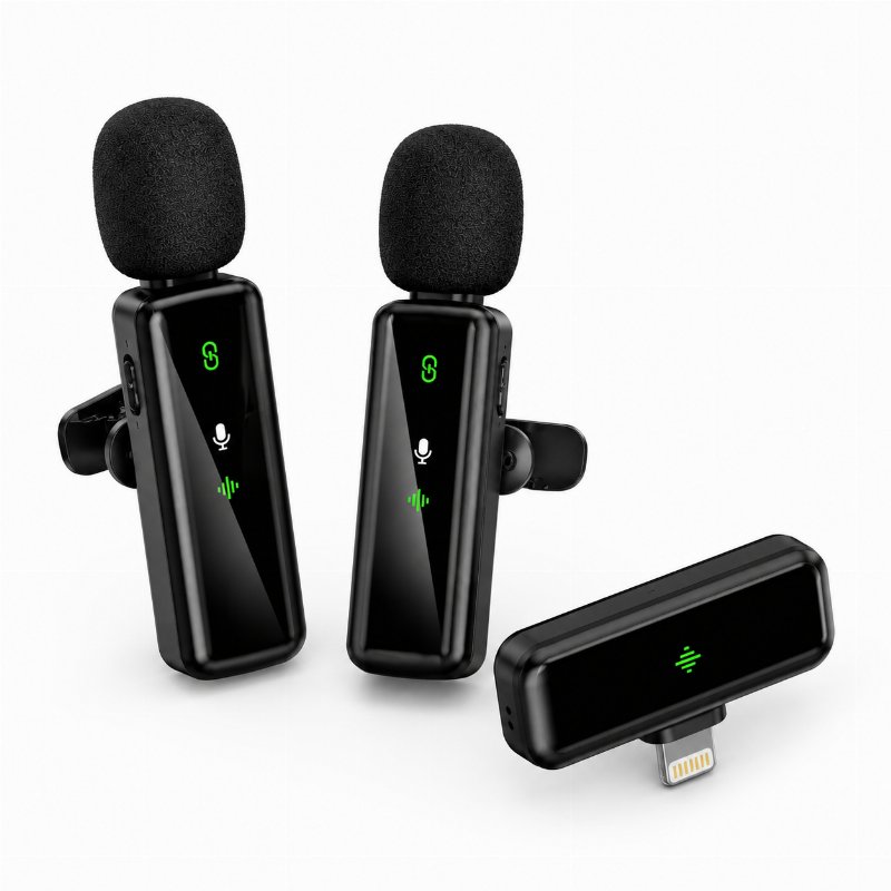 Microphone Cravate Sans Fil H63 pour iPhone – Double Micro