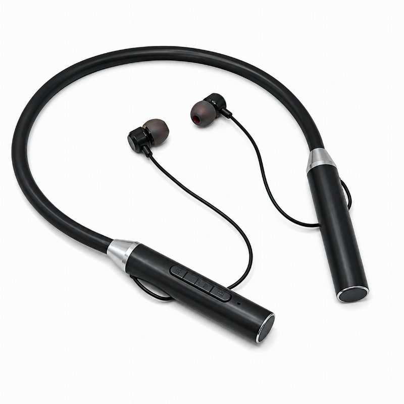Écouteurs Bluetooth Tour de Cou Sans Fil – Son 12D, Noir